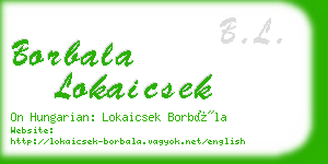 borbala lokaicsek business card